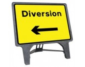 Diversion Left Q Sign
